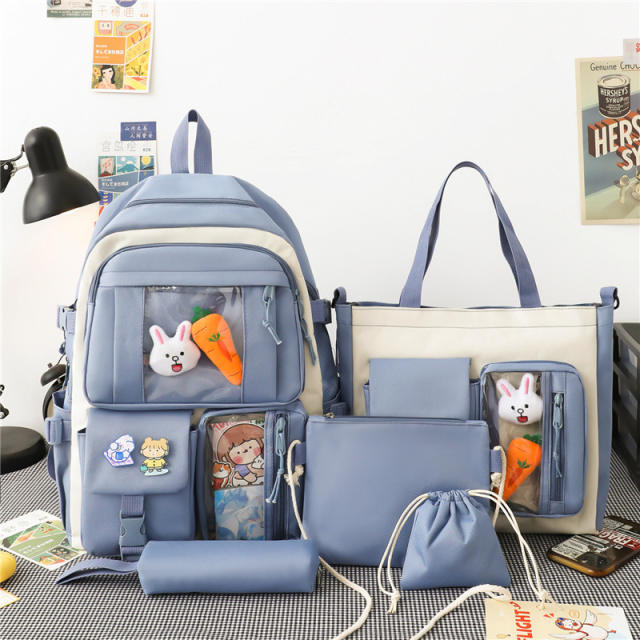4pcs large capacity school bag student backpack set