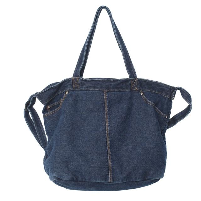 Casual large capacity denim tote bag