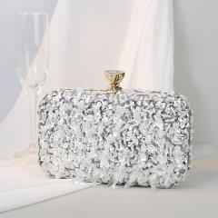 Hot sale shiny gliter handmade beaded evening bag clutch