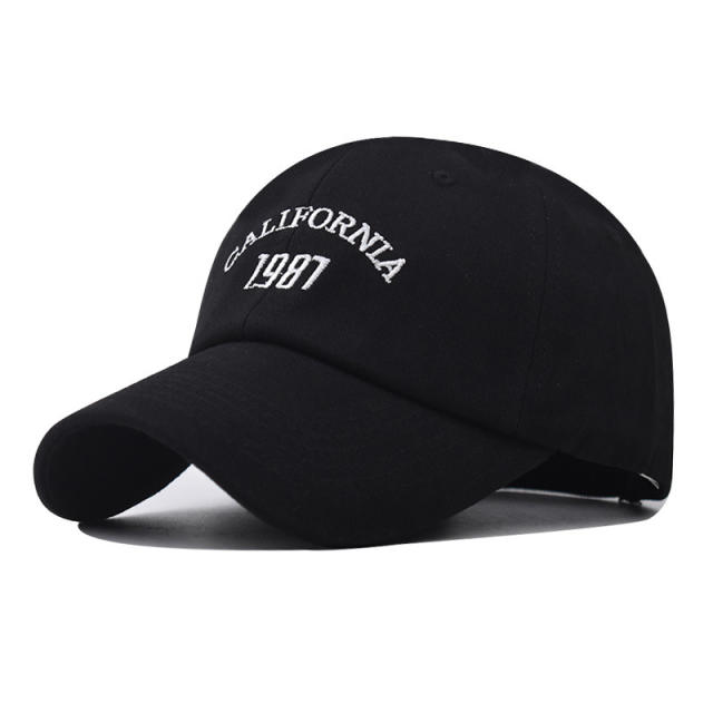 New 1987 letter embroidered cotton baseball cap