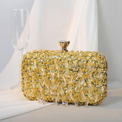 Hot sale shiny gliter handmade beaded evening bag clutch