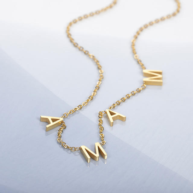 MAMA letter stainless steel necklace