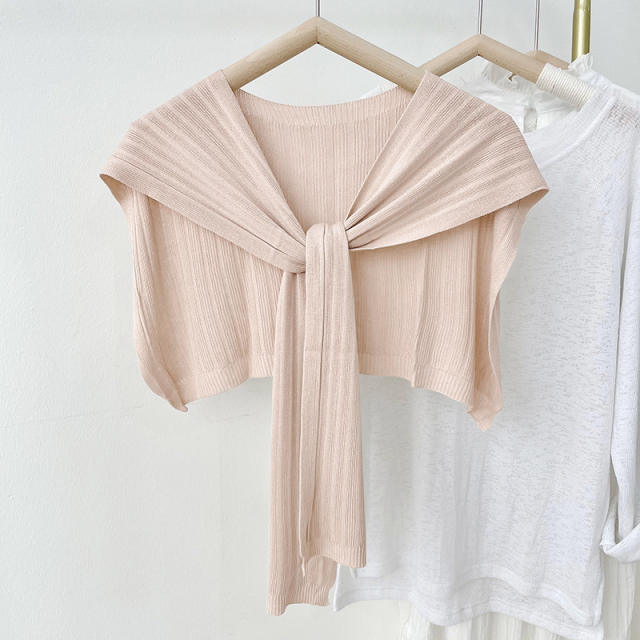 Summer knitted shawl scarf plain color