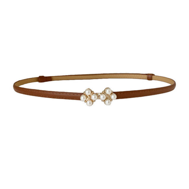 Pearl clover dress cinch belt