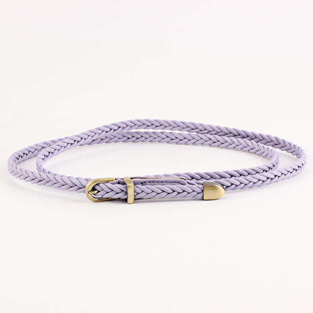 Boho braided skinny knot belt