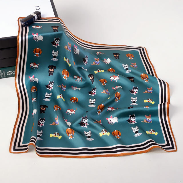 53cm silk cartoon horse pattern square scarves