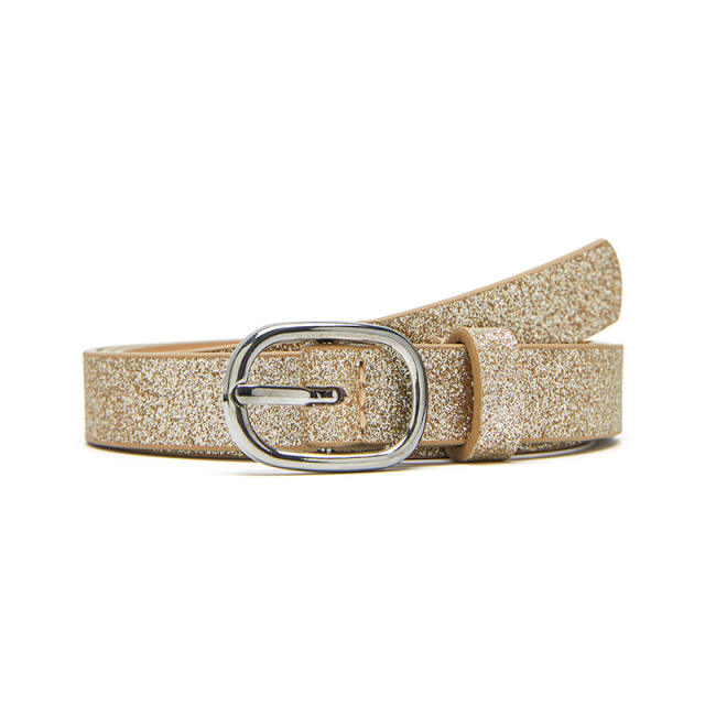 Personality bling women buckle belt