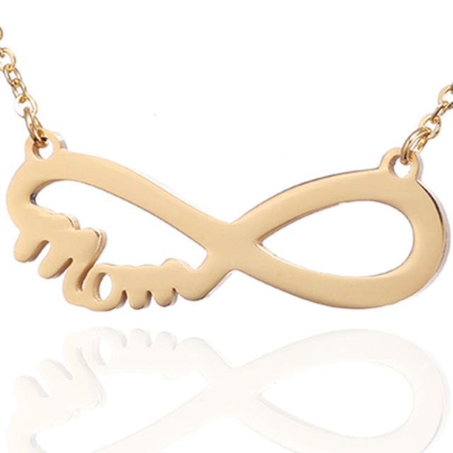 Infinity mom letter stainless steel necklace