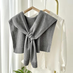 Korean fashion plain color kniited shawl scarf
