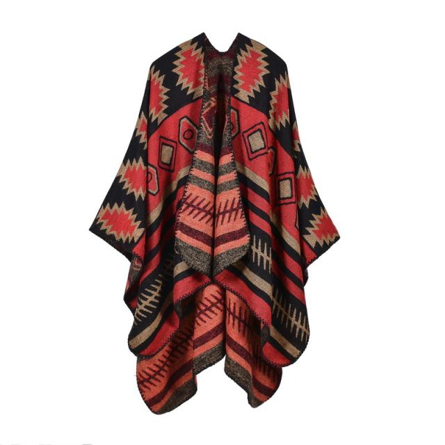Geometric pattern warm shawl