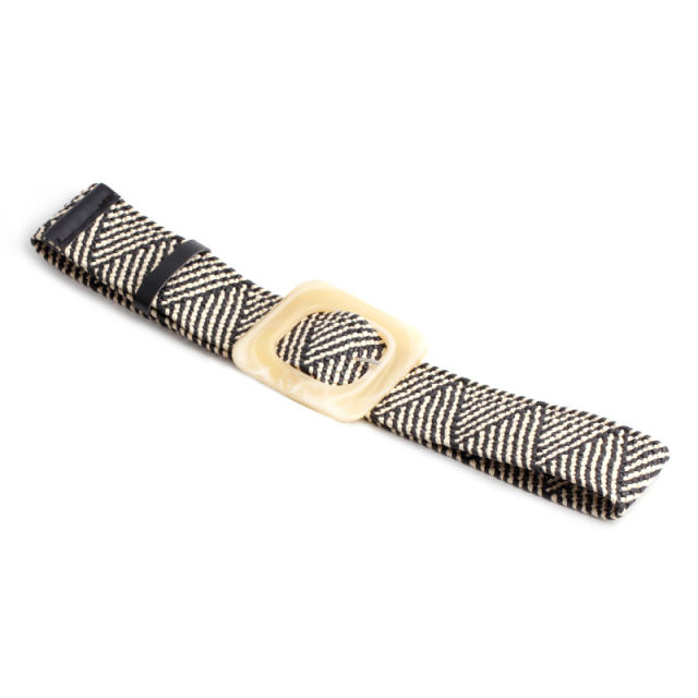 Boho acrylic plastic buckle straw belt