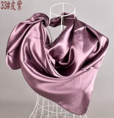 90cm plain color satin square scarf