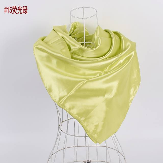 90cm plain color satin square scarf