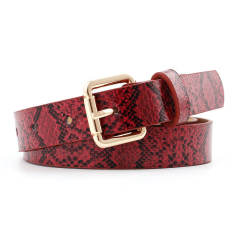 Snake pattern vintage thin buckle belts
