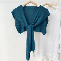 Summer knitted shawl scarf plain color