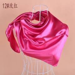 90cm plain color satin square scarf