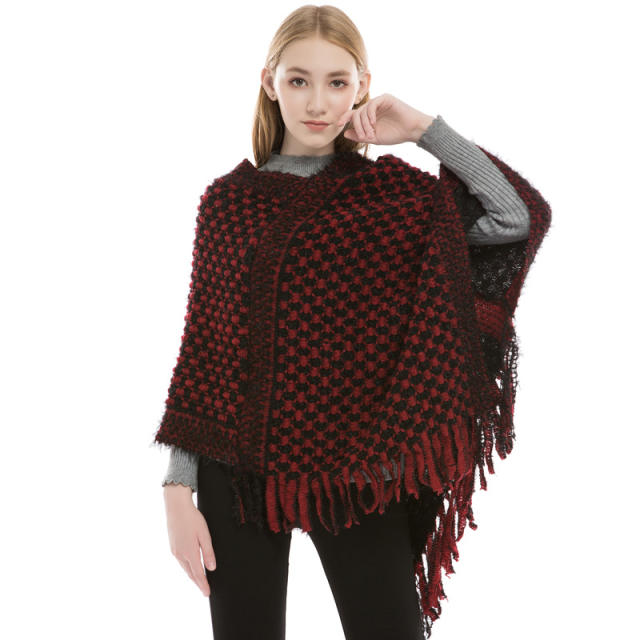 Color matching hot sale knitted shawl for women