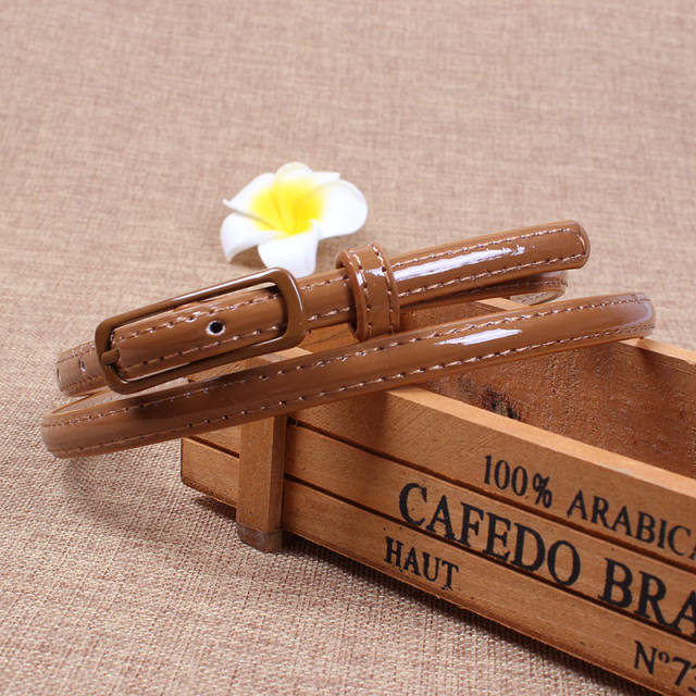 Candy color thin buckle belts