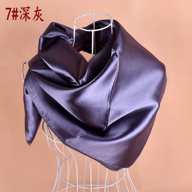 90cm plain color satin square scarf