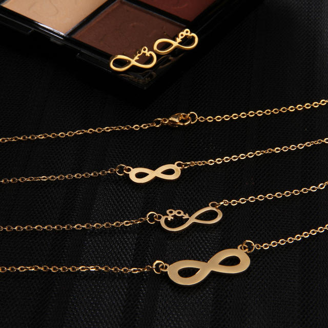 Infinity layer stainless steel necklace set