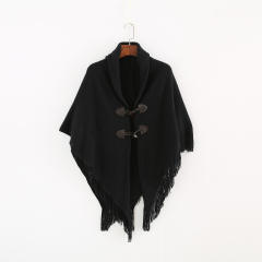 Autumn winter new design plain color tassel shawl