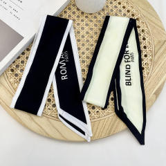 French style letter print skinny neckerchief