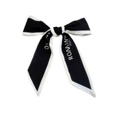 French style letter print skinny neckerchief
