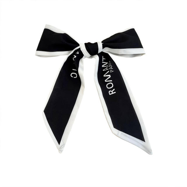 French style letter print skinny neckerchief
