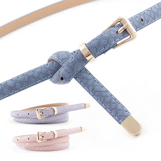 Popular women's snake pattern skinny knot belts