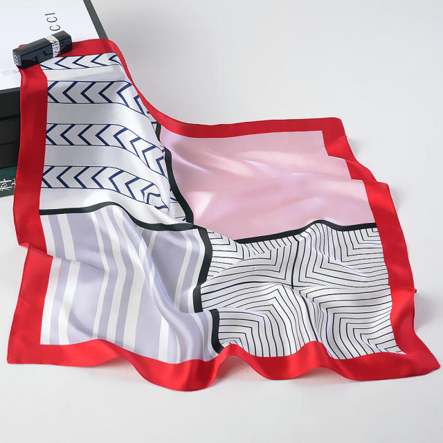 53cm silk patterned lady square scarves