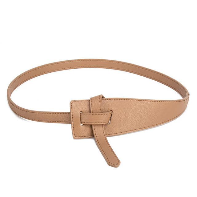 Concise PU leather obi belt