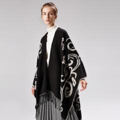 Autumn winter patterned shawl