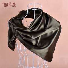 90cm plain color satin square scarf