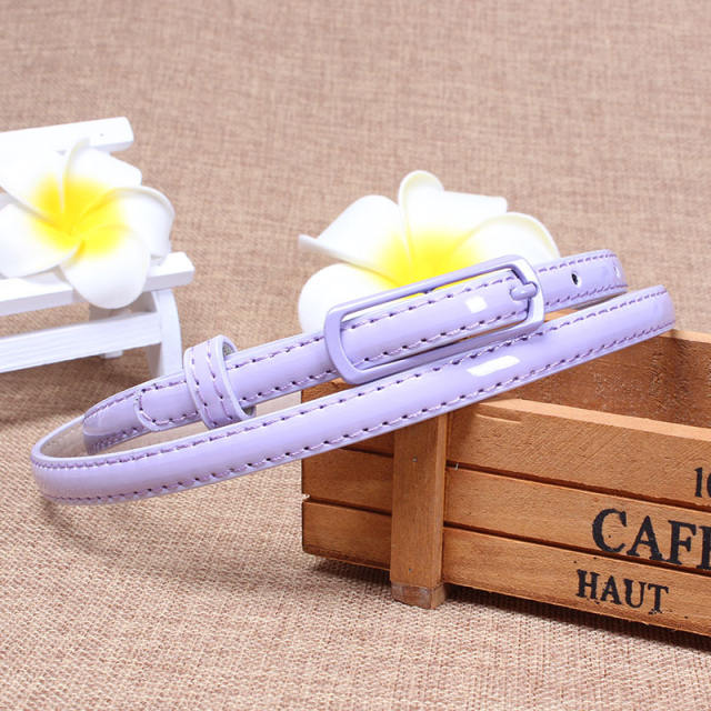 Candy color thin buckle belts