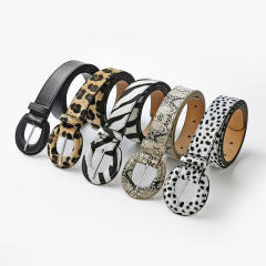 Animal pattern vintage buckle belts
