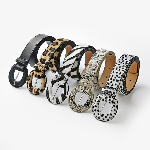 Animal pattern vintage buckle belts