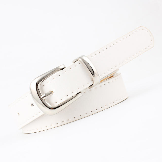 Solid color horseshoe buckle belts