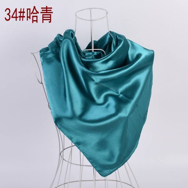 90cm plain color satin square scarf