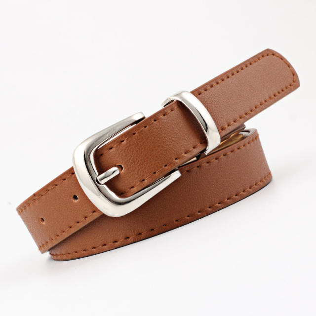 Solid color horseshoe buckle belts
