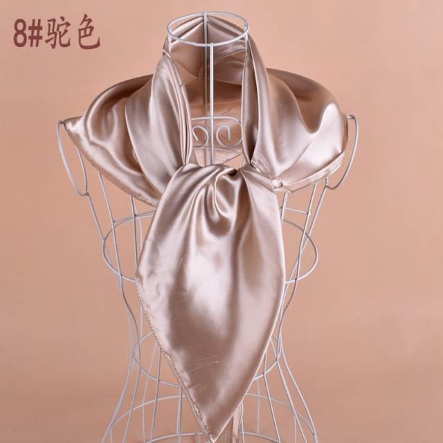 90cm plain color satin square scarf