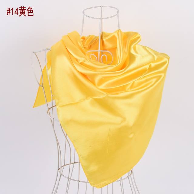 90cm plain color satin square scarf