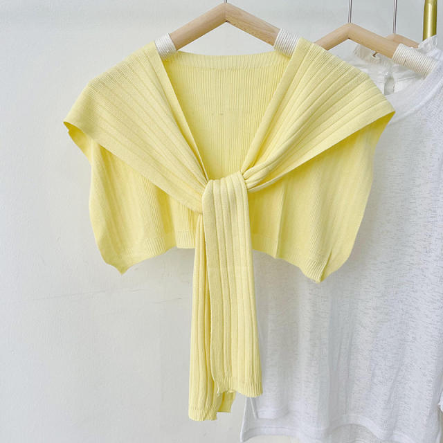 Summer knitted shawl scarf plain color