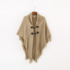 Autumn winter new design plain color tassel shawl
