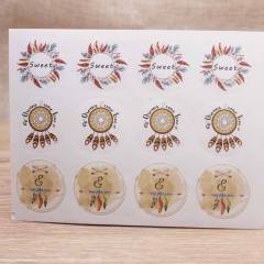 DIY handmade thank you stickers 12pcs/1paper 3cm