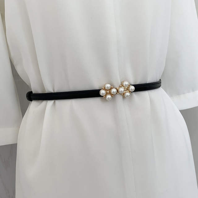 Pearl clover dress cinch belt