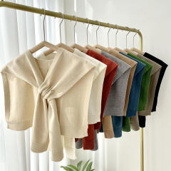 Korean fashion plain color kniited shawl scarf