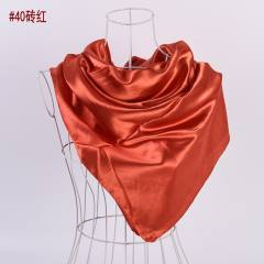 90cm plain color satin square scarf