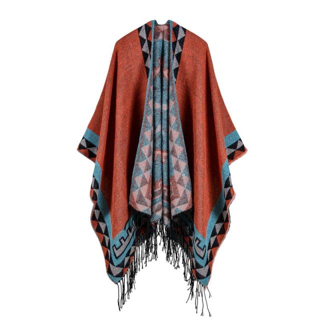 Autumn winter tassel shawl