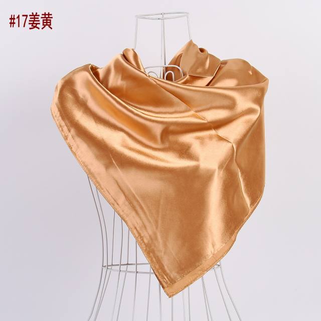 90cm plain color satin square scarf