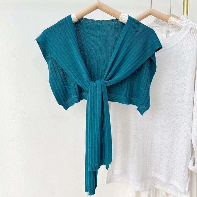 Summer knitted shawl scarf plain color